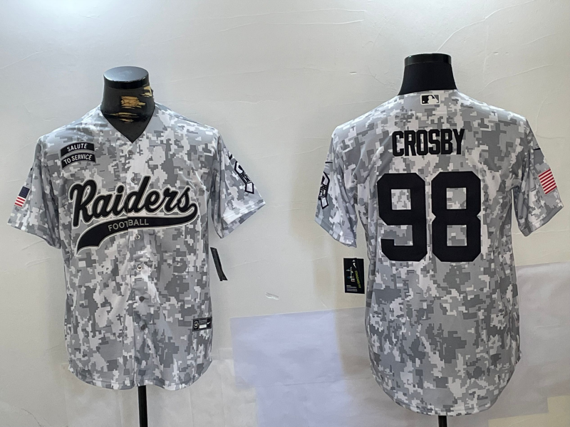 Men's Las Vegas Raiders Maxx Crosby #98 Arctic Camo 2024 Salute to Service Jersey